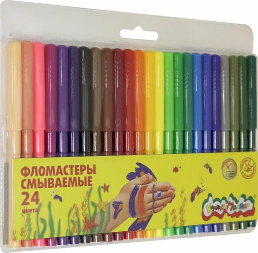 Фломастеры Каляка-Маляка 24 цв., вент. колп, блист. упак., кругл. корп., 3+