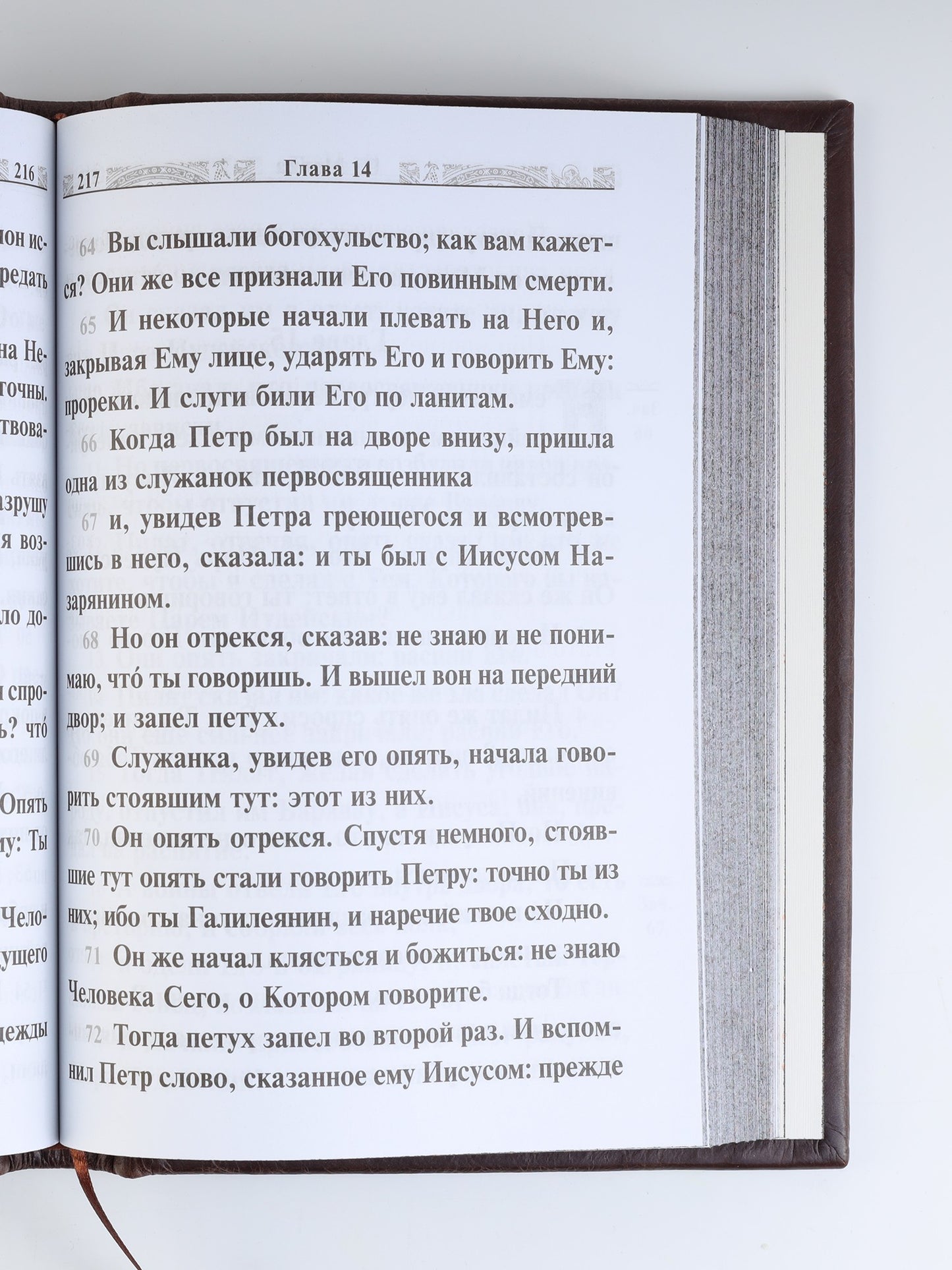 Святое Евангелие Господа нашего Иисуса Христа (крупным шрифтом на русском языке) (коричневая)