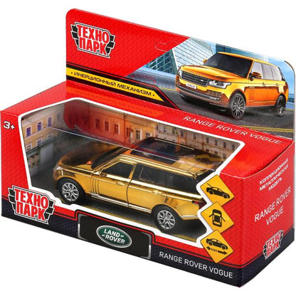 Машина металл "range rover vogue хром" 12см, откр.двери, инерц, золотой в кор. Технопарк в кор2*36шт