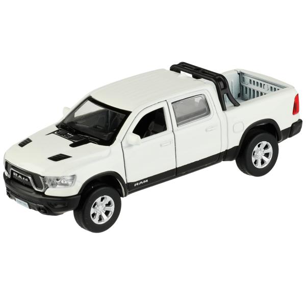 RAM1500-13-WH336807 Машина металл DODGE RAM 1500 REBEL 13 см, двери, багаж, инер, белый, кор. Техноп
