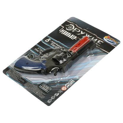 Револьвер для стрельбы поршнями 8 зарядов, блист.24*15*3,5см ИГРАЕМ ВМЕСТЕ в кор.2*144шт