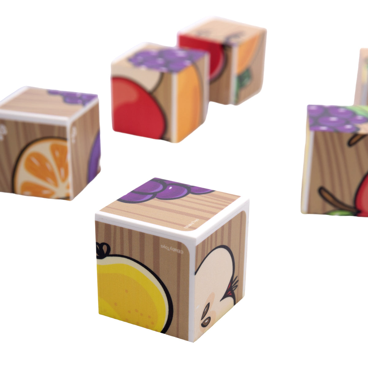 Кубики "Фрукты" (без обклейки) 6 шт Jouets pour bébé