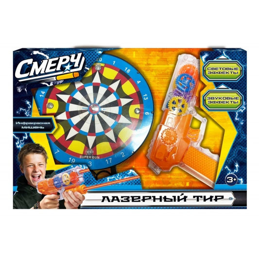 Лазерный тир свет-звук, кор.39*25*3,5см Смерч в кор.2*30шт