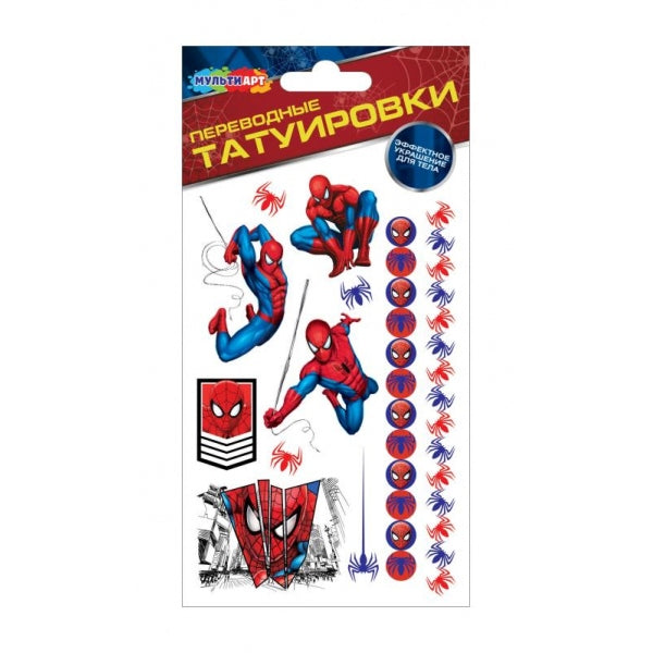 Тату человек паук, 1 лист, в упаковке МУЛЬТИ АРТ в кор.200шт