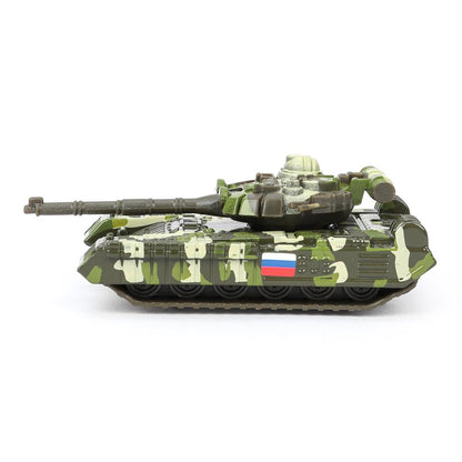 Модель металл LADA ТАНК Т-90, 7,5 см и ВОЕННАЯ ЧАСТЬ 10 см, ассортимент Технопарк в кор.2*24шт