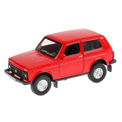 ТМ Технопарк. Machine métallique "LADA 4x4" 12 cm, ouverte. двери, инерц., КРАСНЫЙ. dans le cor. dans le cor.2*36шт