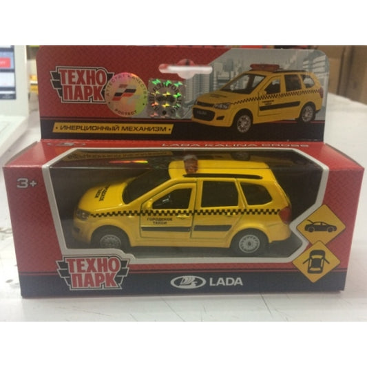 МАШИНА "ТЕХНОПАРК" МЕТАЛЛ. ИНЕРЦ. LADA KALINA CROSS ТАКСИ 12СМ, ОТКРЫВ. ДВЕРИ В КОР. в кор.2*24шт