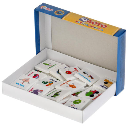 IQ-лото. Синий трактор. Веселая ферма. Коробка 138х189х32мм, 24 пласт. фишки. Умные игры в кор.24шт