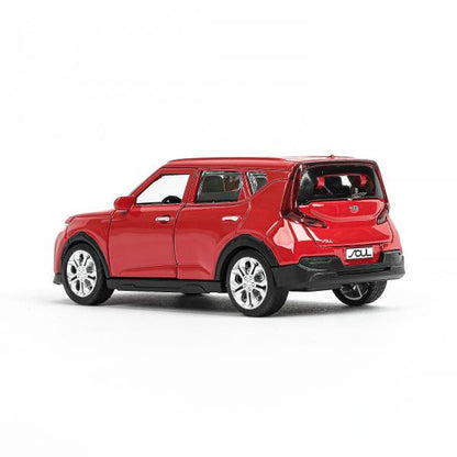 Машина металл KIA soul длина 12 см, двери, багаж., инерц, красный, кор. Parc technologique dans le cor.2*36шт