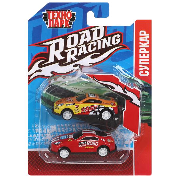Машина металл ROAD RACING набор 7,5см, 2 шт,металл,в ассорт блистер Технопарк в кор.2*240наб