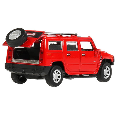 HUM2-12-RD 299812 Машина металл HUMMER "hummer h2", дл12см,откр дв,багаж,инерц,красный,в кор Техно
