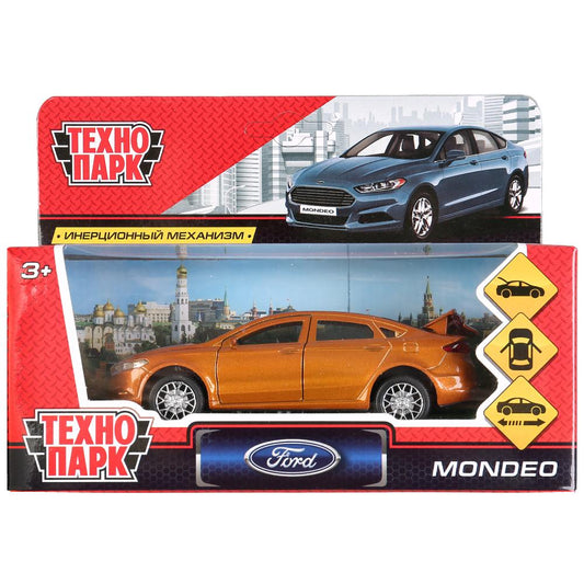 Машина металл FORD MONDEO, длина 12 см, откр дв, багаж, инерц, золотой. Технопарк в кор.2*36шт