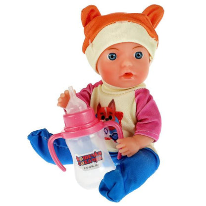Карапуз. Пупс "Кошечки-Собачки. Малышка" 15см, в боди, пьет, пис, 2 акс арт.Y15BB-DPB-CD-RU