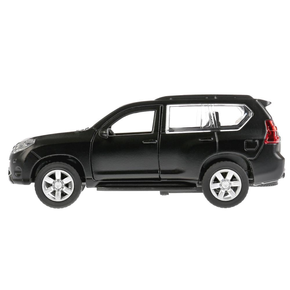 Машина металл TOYOTA PRADO МАТОВАЯ ЧЕРНАЯ, 12см, открыв. двери, инерц. Технопарк в кор. в кор.2*36шт