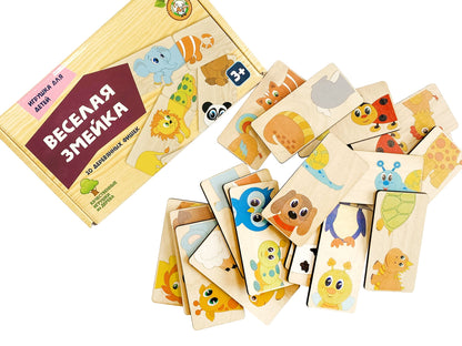 00771 Домино деревянное "Веселая змейка"