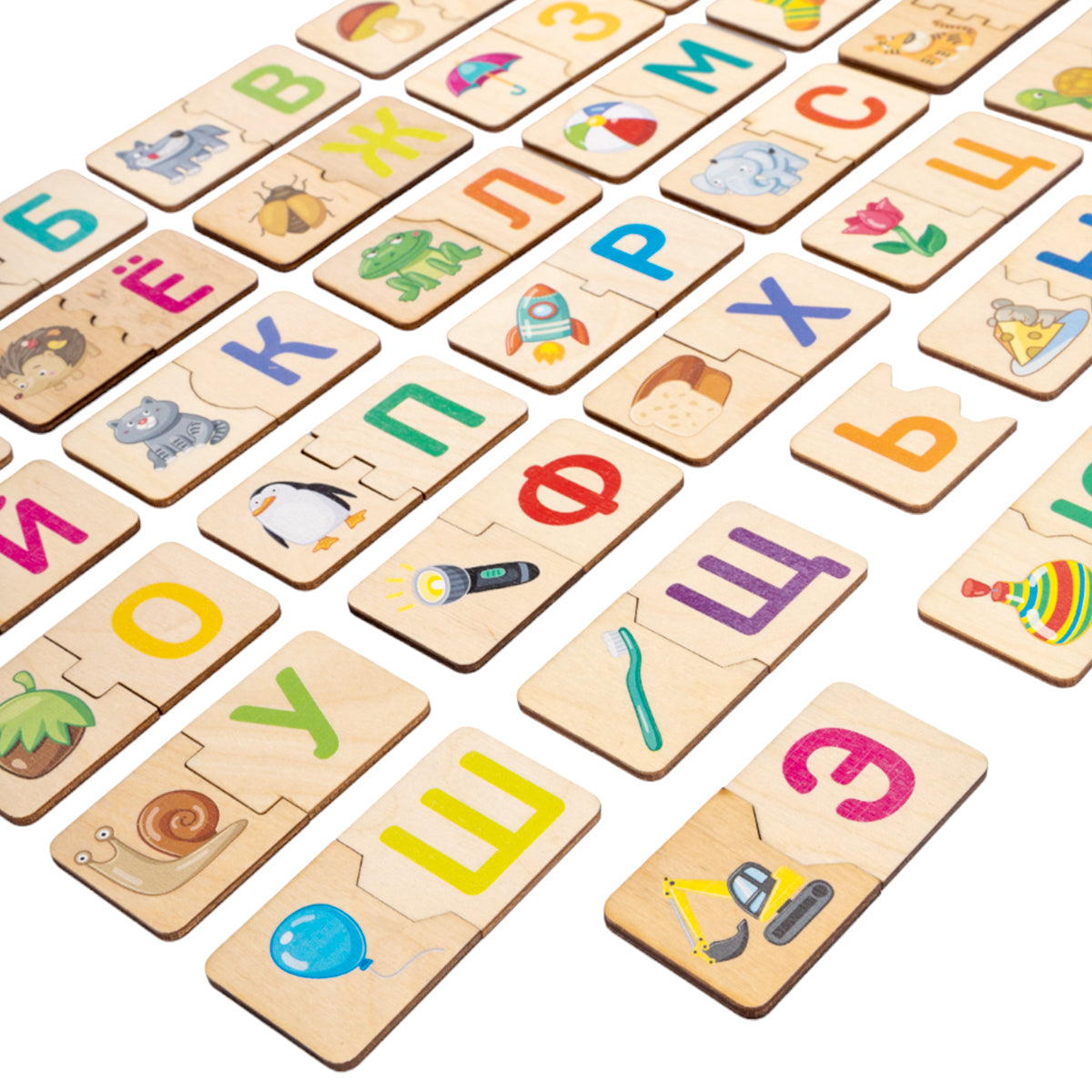 ПАЗЛ ДЕРЕВЯННЫЙ "АЗБУКА-ПАРОВОЗИК" dans le cor.14шт