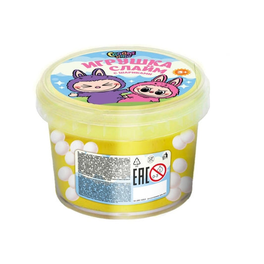 Игрушка слайм с шариками фантастическое существо 100г Слайм-Ням в кор.48шт