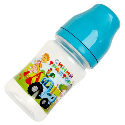 Бутылочка для корм., шир. г СИНИЙ ТРАКТОР 150 мл, сил. с., без ручки Умка в кор.12шт