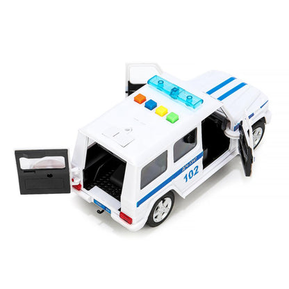 Machine en plastique pour Mercedes-Benz Classe G ПОЛИЦИЯ 22 см, дв, баг, kor. Parc technologique dans le cor.2*18шт