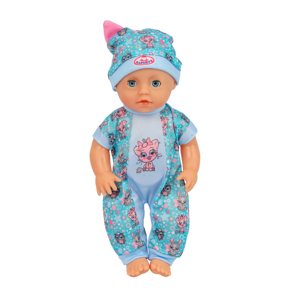 Пупс озвучивает 25см, пьет, пишет, закр. глазки, 4акс, 50 звуков КАРАПУЗ в кор.24шт