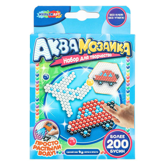 Аквамозаика 200 бусин САМОЛЕТ et machine МУЛЬТИ АРТ в кор.48шт