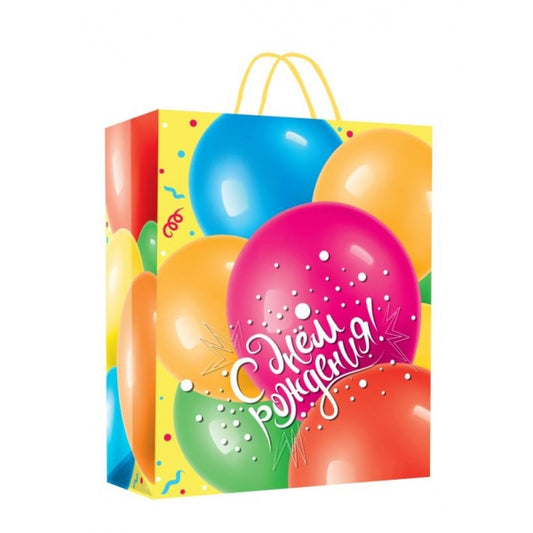 Пакет подарочный МАТОВЫЙ м, поздравляем, 140 гр/м2 ЧУДО ПРАЗДНИК в кор.12*12шт