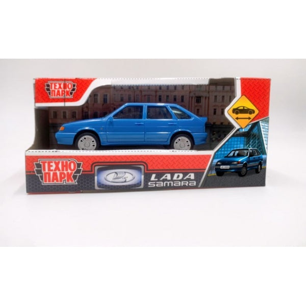 Машина пластик LADA LADA-2114 "SAMARA" без дверей, 11 см, синий,кор. Технопарк в кор.2*36шт