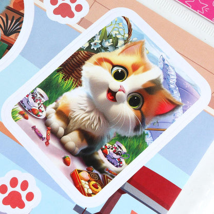 Наклейки бумажные, а5, коты МУЛЬТИ АРТ в кор.500шт