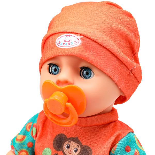 Пупс озвуч Чебурашка 30см, пьет, писает, закр. глазки, 4 акс КАРАПУЗ в кор.12шт