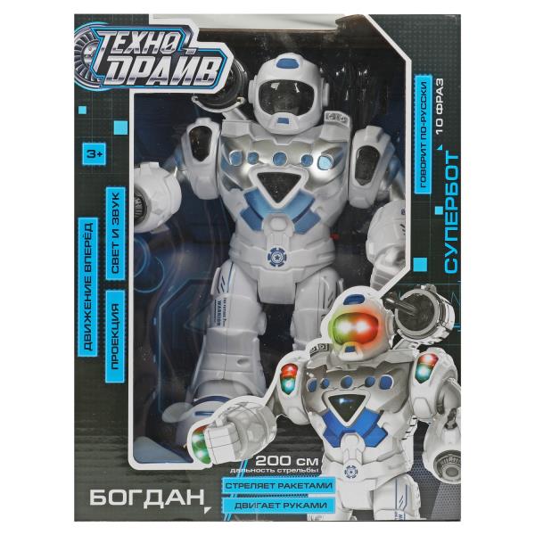 Робот супербот богдан свет-звук, движение, проекция, кор.21,5*28,9*12,5см ТЕХНОДРАЙВ в кор.2*24шт
