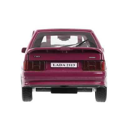 Машина металл ваз-2113 12 см, двери, багажник, инер,красный, кор. Технопарк в кор.2*36шт
