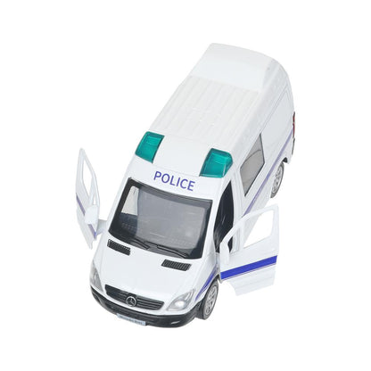 Машина металл MERCEDES-BENZ SPRINTER ПОЛИЦИЯ, 11 см, двери, инерция Технопарк в кор.2*48шт