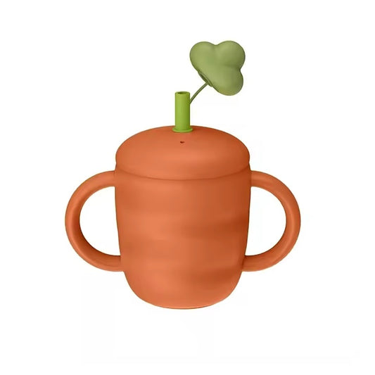 Angel dreams. SK2013 Поильник с трубочкой и двумя ручками "Морковка" (цвет-терракот)