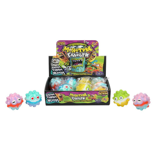 Игрушка-антистресс супер-мялка монстры,свет Супер Жим уп-12шт в кор.12уп