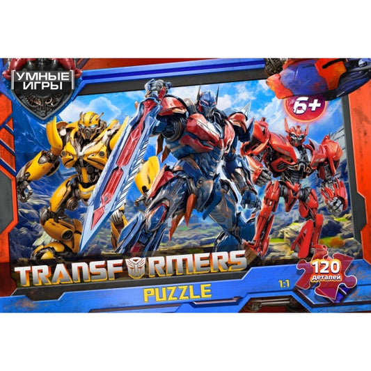 Трансформеры. Пазлы классические в коробке. 120 деталей. 180х130х25мм. Умные игры в уп.8шт в кор.8уп