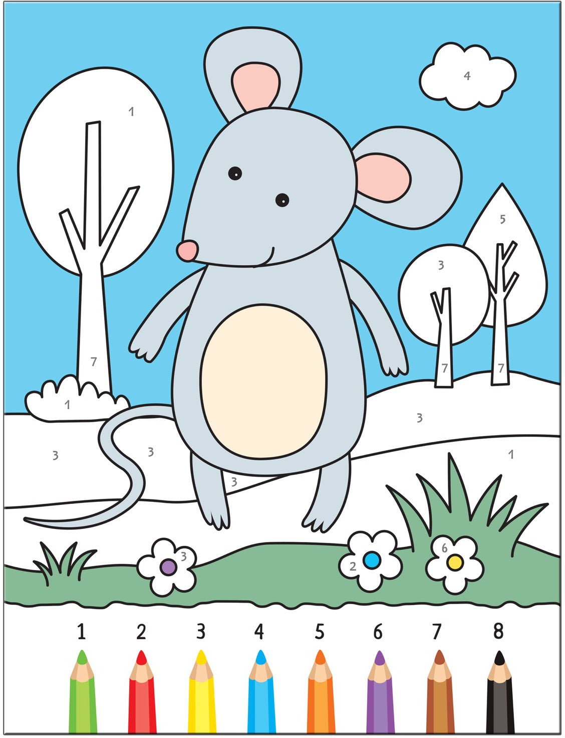 Раскрашиваем по цифрам. В лесу