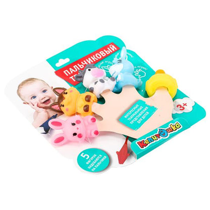 Игрушка пластизоль для купания пальчиковый театр животные на блист. КАПИТОШКА в кор.2*120шт