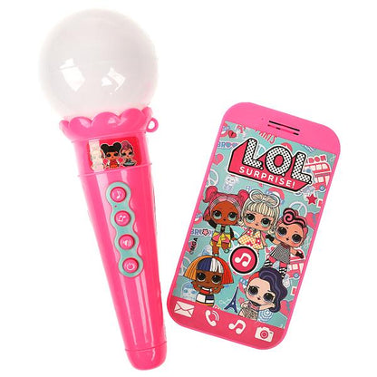 Телефончик микрофончик ЛОЛ 30 песен,звуков.блист.бат. Умка в кор.96шт