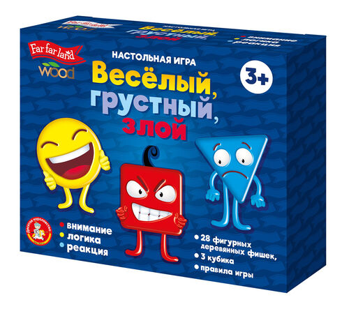 Игра настольная деревянная "Весёлый грустный, злой" Terre lointaine Bois