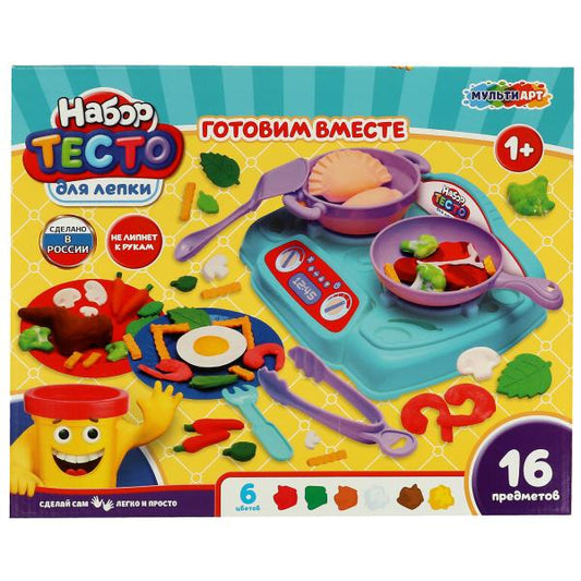 Набор с тестом для лепки и формочек плиты, 33 см МУЛЬТИ АРТ в кор.4шт