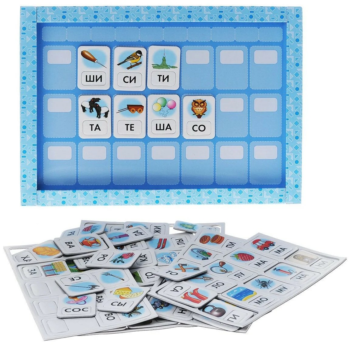 Игра магнитная обучающая "Я читаю по слогам" 72 эл (доска, карточки)