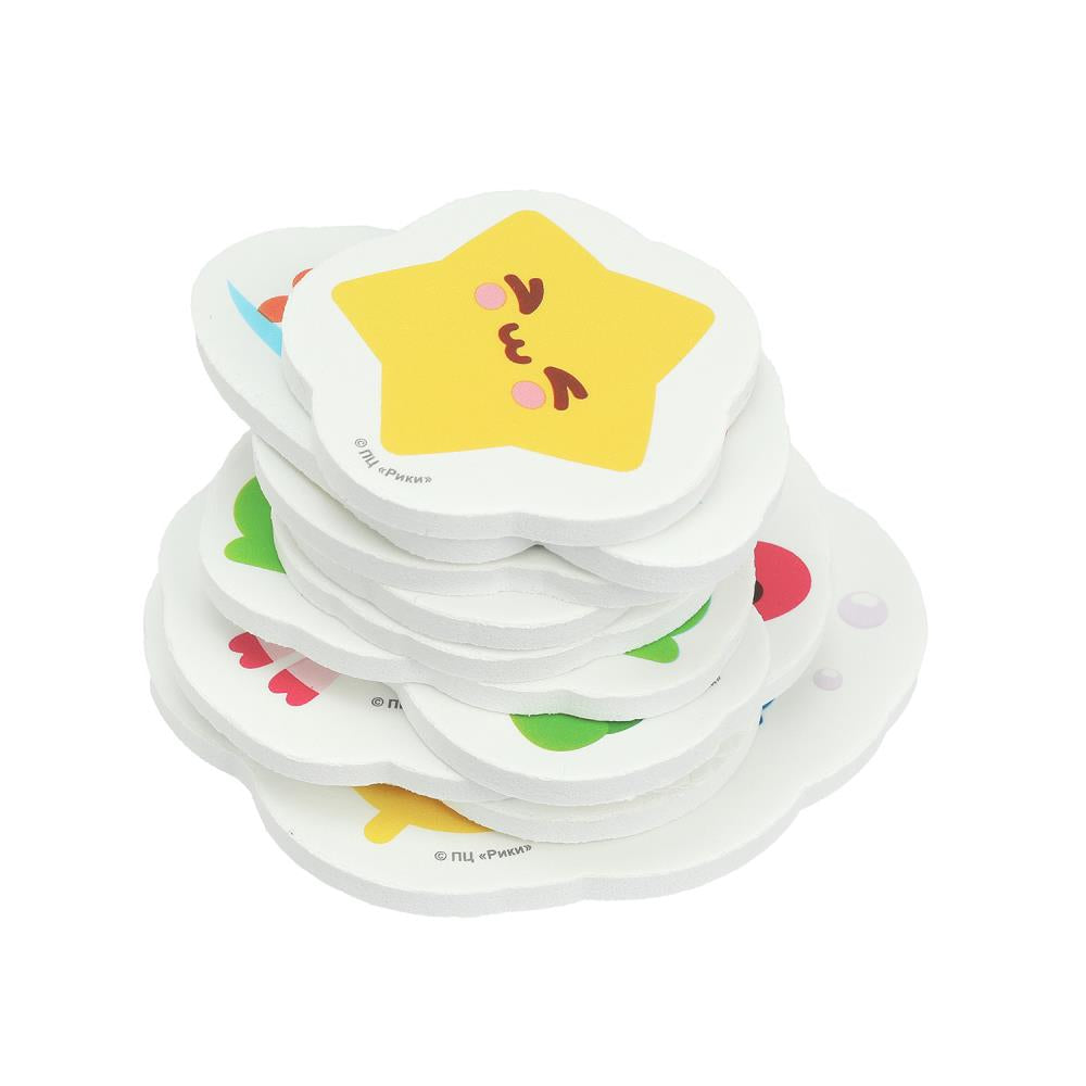 Игрушка пластизоль для ванны Малышарики набор стикеров EVA 10 шт, сетка КАПИТОШКА в кор.50наб