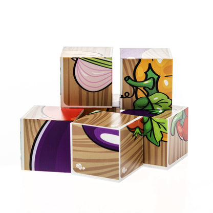 Кубики "Овощи" (без обклейки) 6 шт Детские игрушки