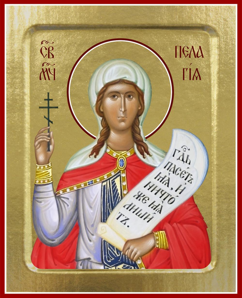Икона Пелагеи, мученицы (на дереве): 125 х 160