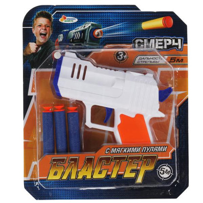 Бластер мягкие пули блис.20*23,5*3,3см ИГРАЕМ ВМЕСТЕ в кор.2*72шт