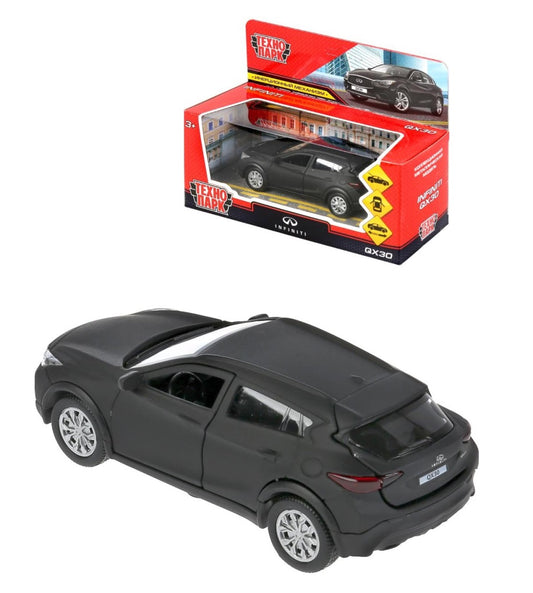 Машина металл "infiniti qx30 матовый" 12см, открыв.двери, инерц, черный в кор. Технопарк в кор2*36шт