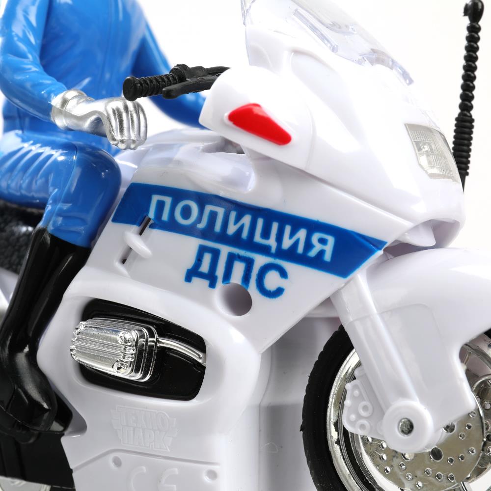 Модель пластик свет-звук МОТОЦИКЛ ПОЛИЦИЯ 15 см, 2 boutons, подв дет, кор. Parc technologique en cor.2*24шт