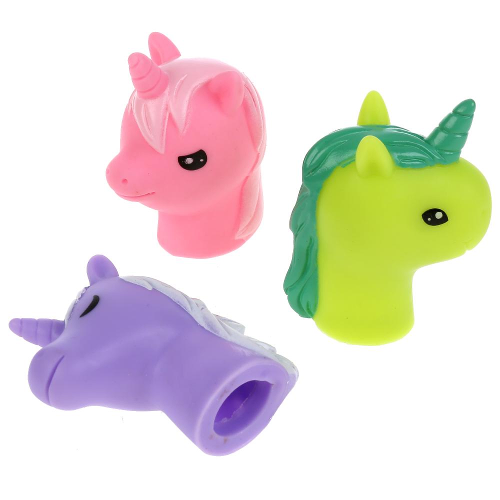 Игрушка пластизоль для ванны пальчиковый театр единорожки блистер ИГРАЕМ ВМЕСТЕ в кор.24шт