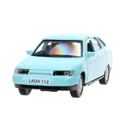 Машина металл ваз-2112 12 см, двери, багажник, светло-синий, кор. Технопарк в кор.2*36шт