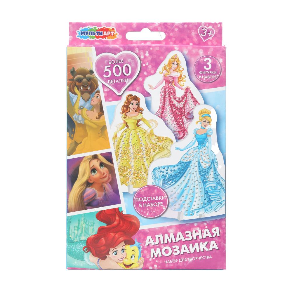 Алмазная мозаика фигурная на подставке 10*15 см принцессы МУЛЬТИ АРТ в кор.100шт